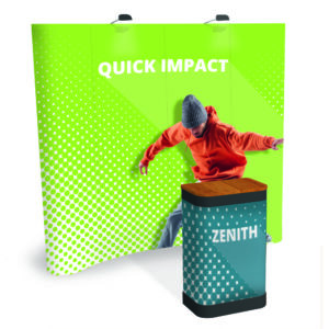 Ścianka reklamowa Hop-UP z wydrukiem tekstylnym 8 ścianka reklamowa pop-up łukowa Impact