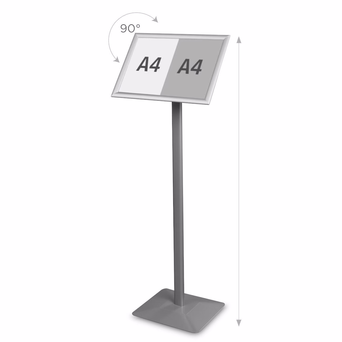 Stojak info/menu Premium srebrny - A3