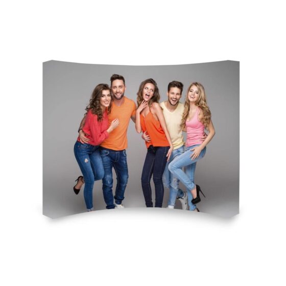 Velcro POP UP Łukowa 3x4 – ścianka reklamowa pop-up
