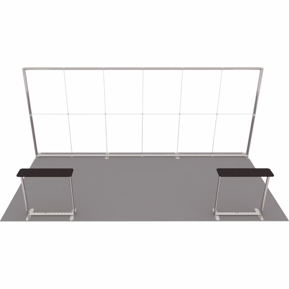Stoisko targowe z systemu LUNIX™ 18 m² (6x3) półwysep