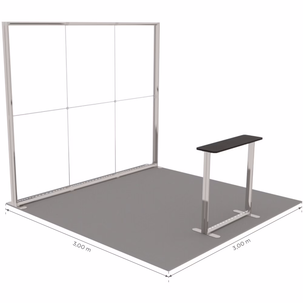 Stoisko targowe z systemu LUNIX™ 9 m² (3x3) półwysep