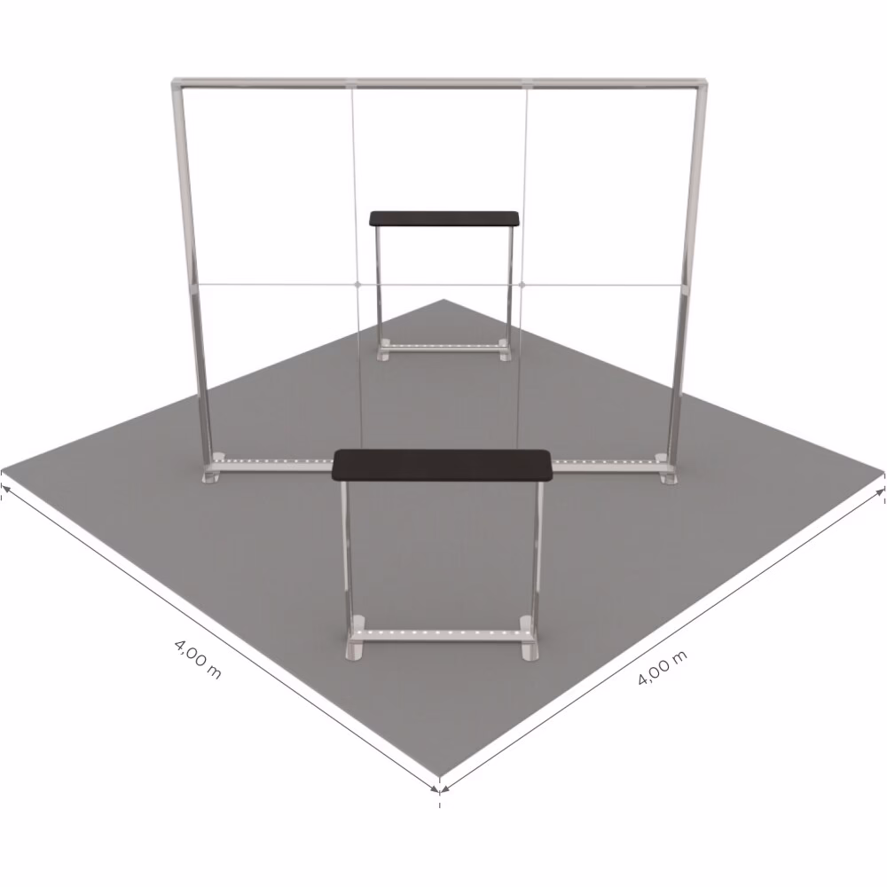 Stoisko targowe z systemu LUNIX™ 16 m² (4x4) wyspa