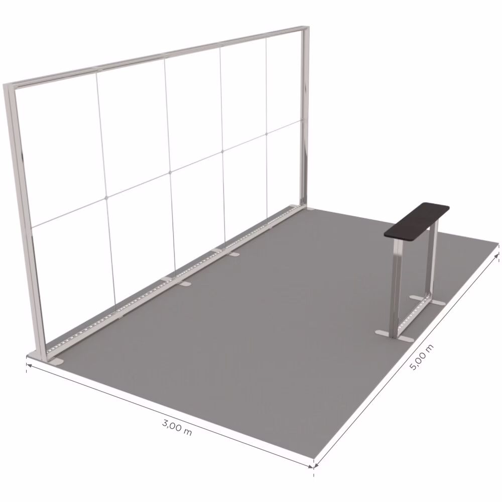 Stoisko targowe z systemu LUNIX™ 15 m² (5x3) półwysep