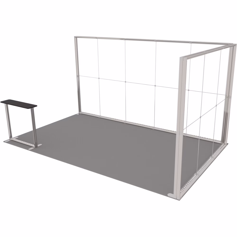 Stoisko targowe z systemu LUNIX™ 15 m² (5x3) narożne
