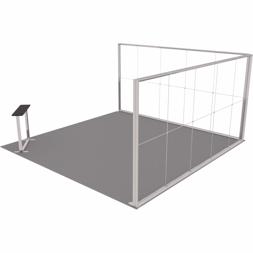 Stoisko targowe z systemu LUNIX™ 25 m² (5x5) narożne