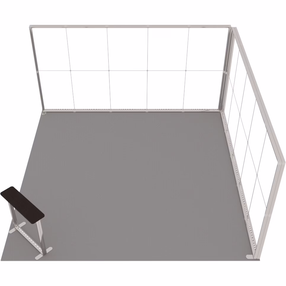 Stoisko targowe z systemu LUNIX™ 25 m² (5x5) narożne