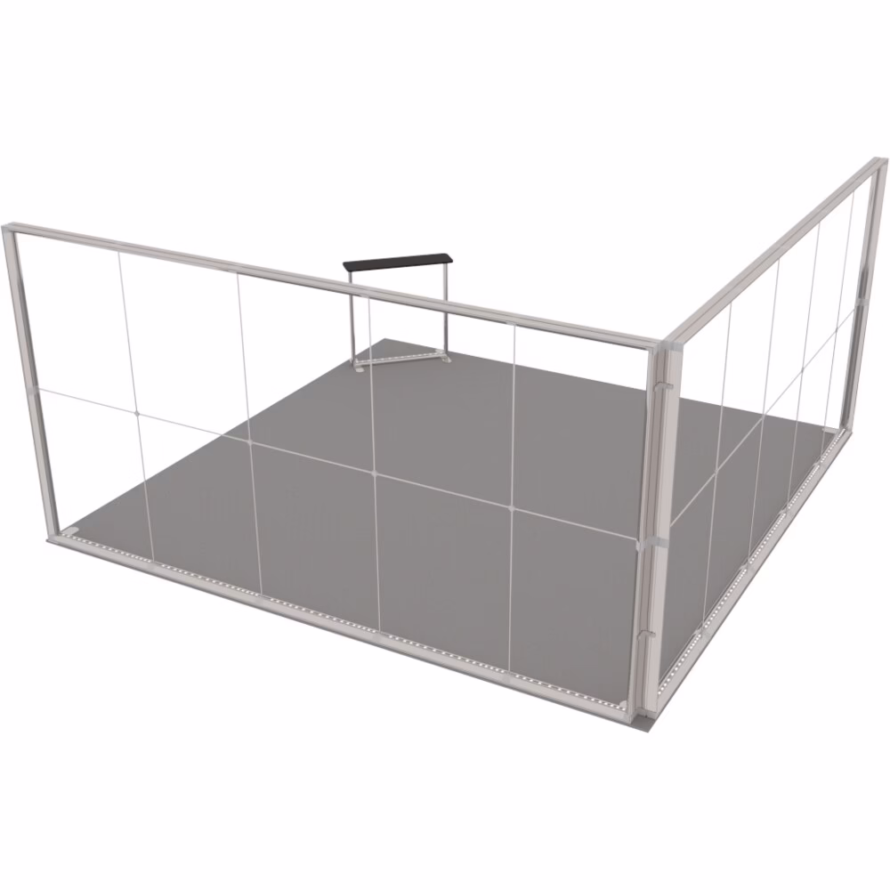 Stoisko targowe z systemu LUNIX™ 25 m² (5x5) narożne