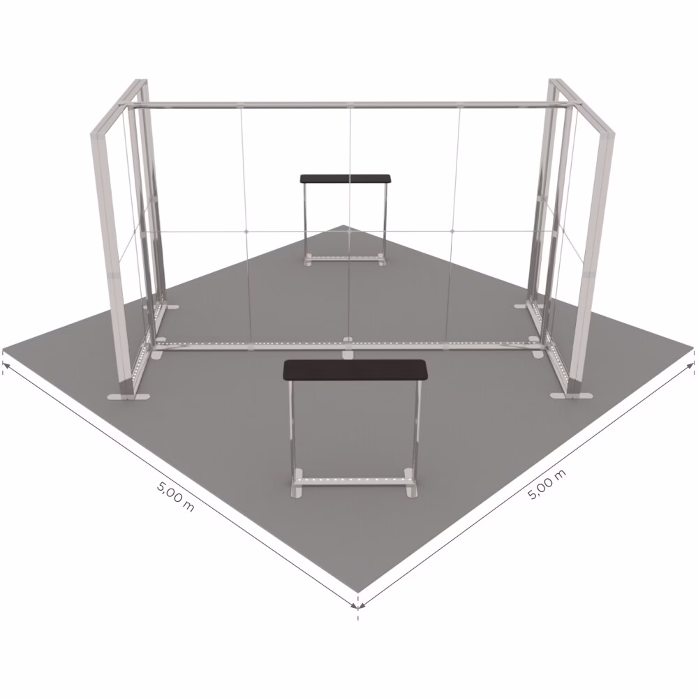 Stoisko targowe z systemu LUNIX™ 25 m² (5x5) wyspa