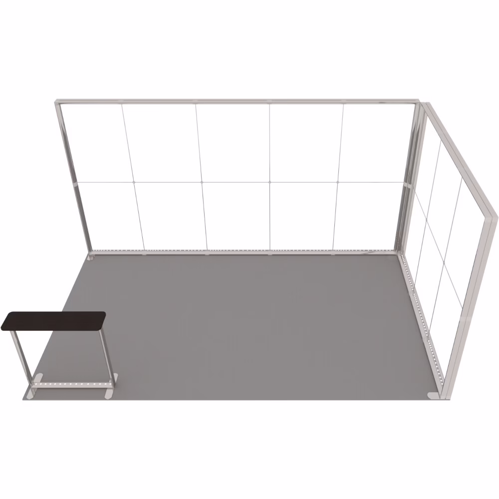 Stoisko targowe z systemu LUNIX™ 15 m² (5x3) narożne