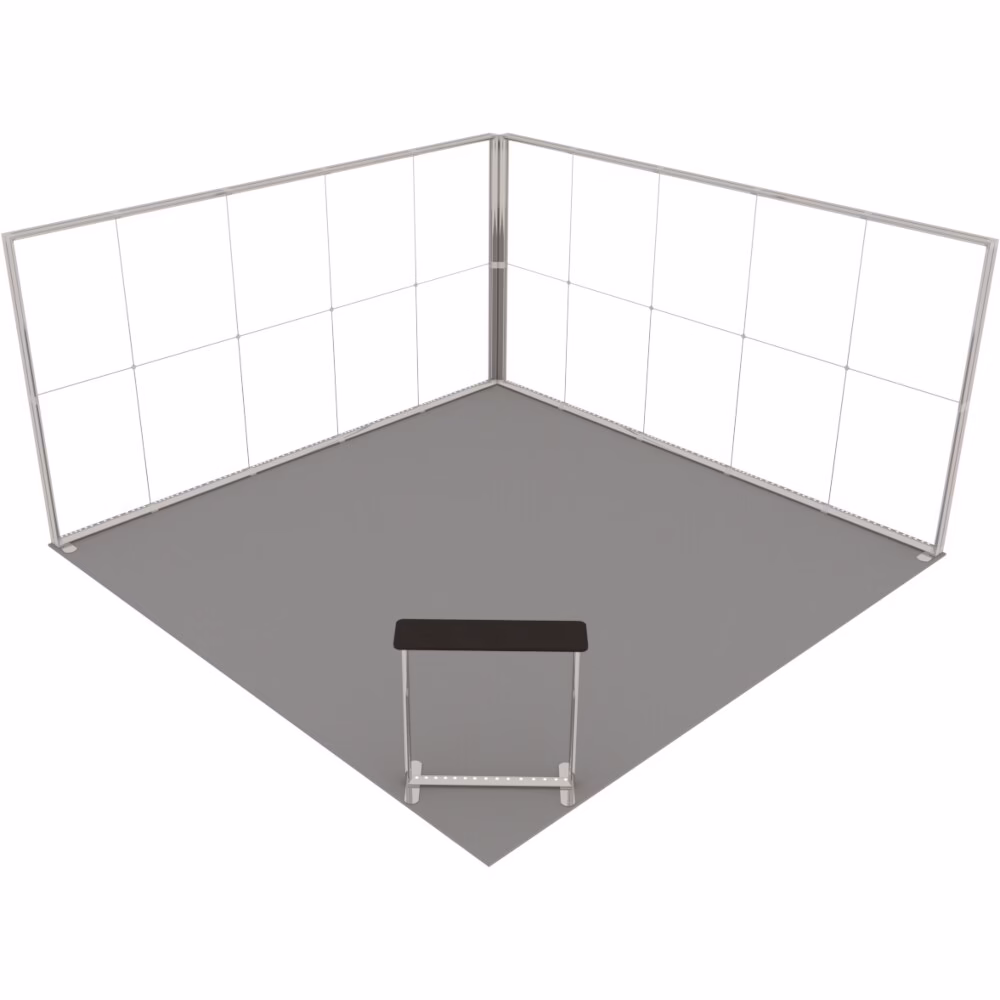 Stoisko targowe z systemu LUNIX™ 25 m² (5x5) narożne