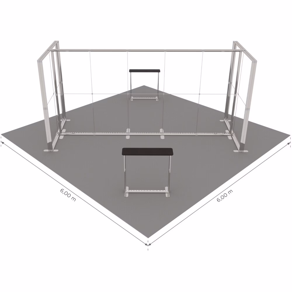 Stoisko targowe z systemu LUNIX™ 36 m² (6x6) wyspa