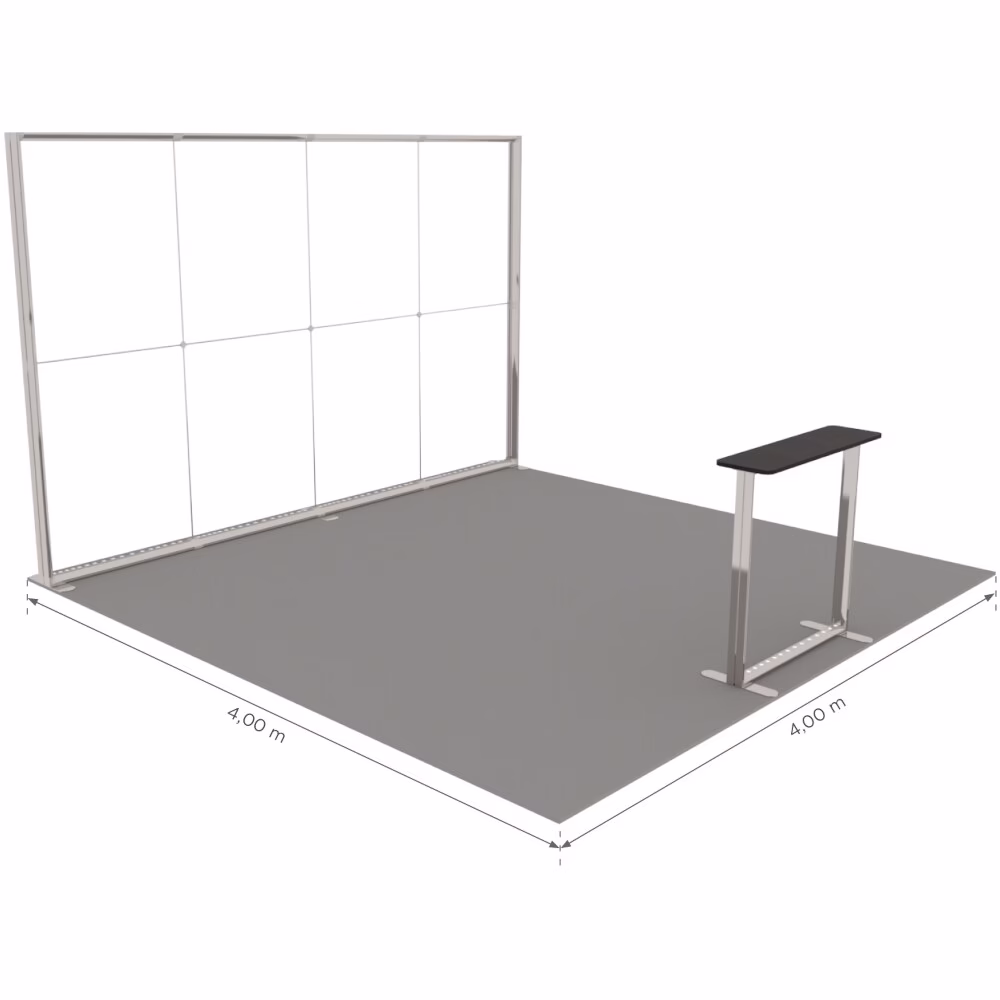 Stoisko targowe z systemu LUNIX™ 16 m² (4x4) półwysep
