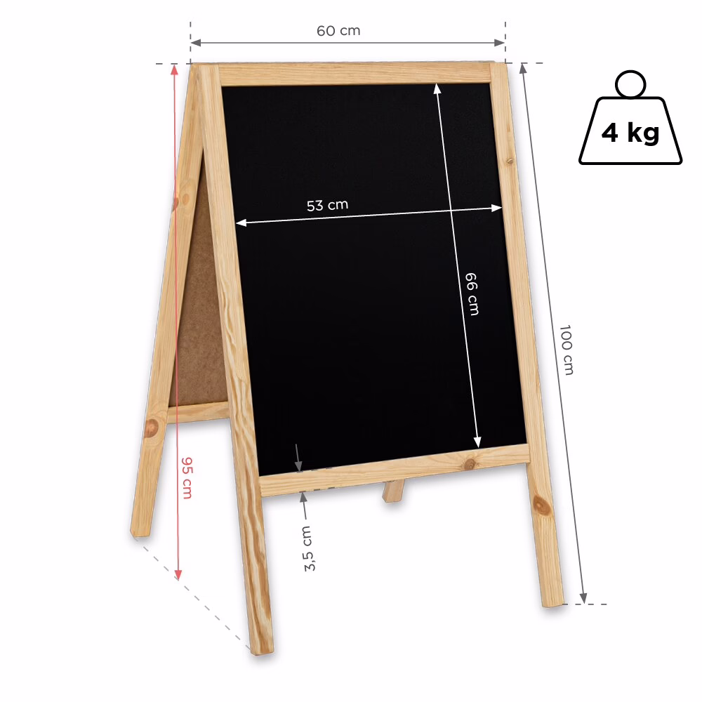 Potykacz drewniany Classic M (60x100 cm) - naturalny
