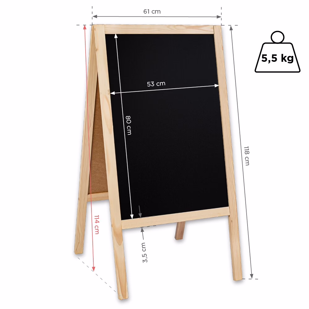 Potykacz drewniany Classic L (61x118 cm) - naturalny