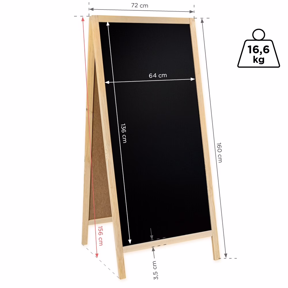 Potykacz drewniany Classic XL (72x160 cm) - naturalny