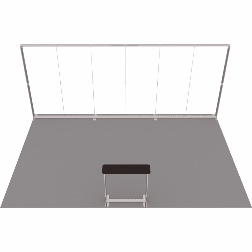 Stoisko targowe z systemu LUNIX™ 24 m² (6x4) półwysep - 1 trybunka