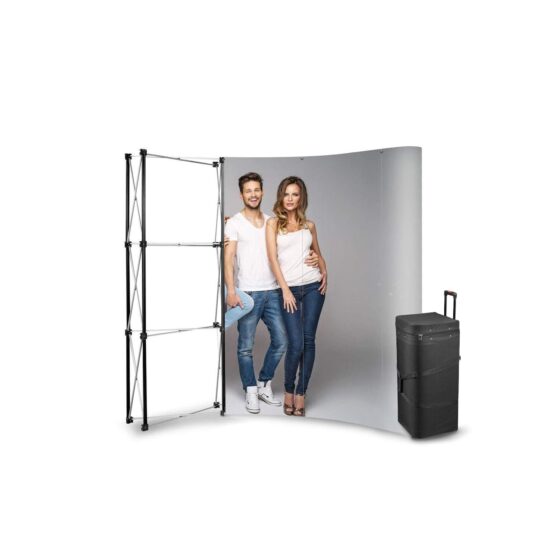 POP UP Łukowa 3x3 w walizce – ścianka reklamowa pop-up