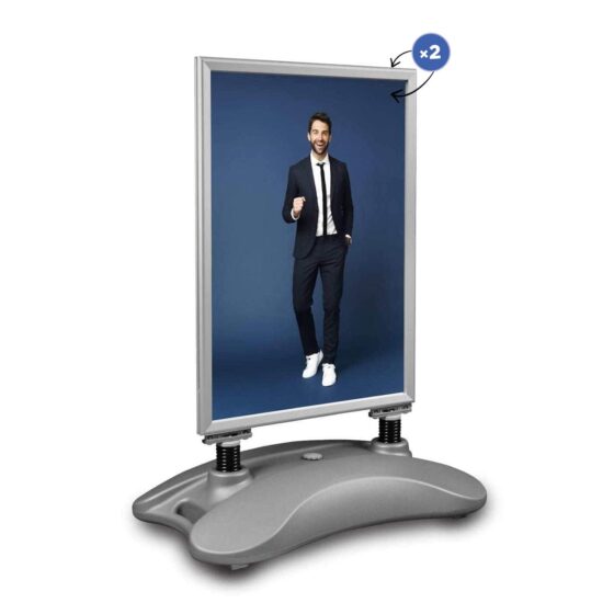 Potykacz Hampton srebrny B2 do reklamy zewnętrznej