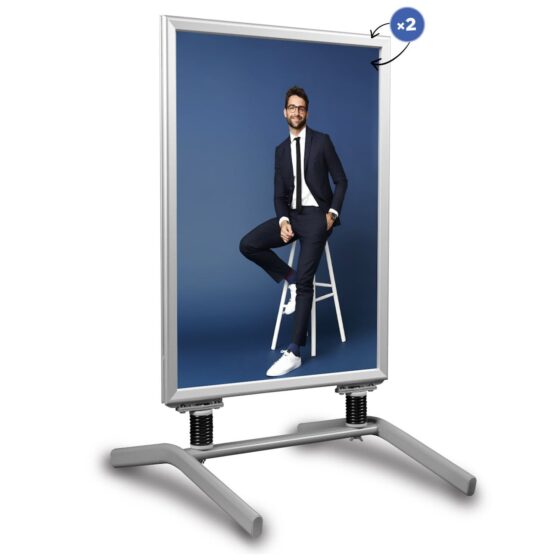 Potykacz Spider A1 z ramką OWZ do plakatu zewnętrznego