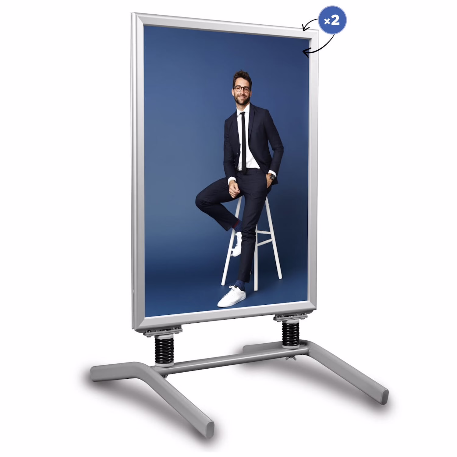 Potykacz Spider A1 z ramką OWZ do plakatu zewnętrznego
