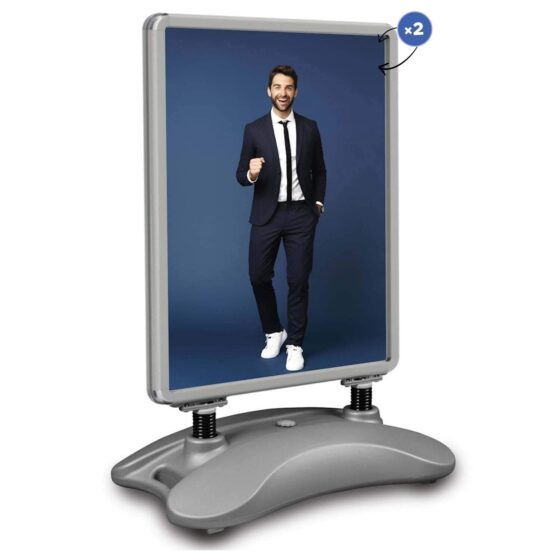 Potykacz Hampton srebrny B1 do reklamy zewnętrznej