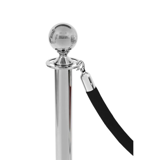 Czarny border welurowy 150 cm z klamrą Chrome do słupków ROYAL i MODERN