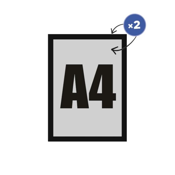 Czarna ramka magnetyczna Magnetic Rewers A4 do dwustronnej prezentacji plakatu