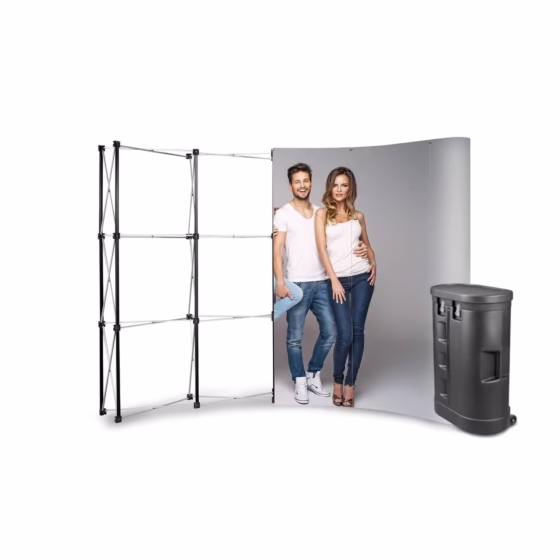Łukowa ścianka reklamowa POP UP 3x4 z amboną