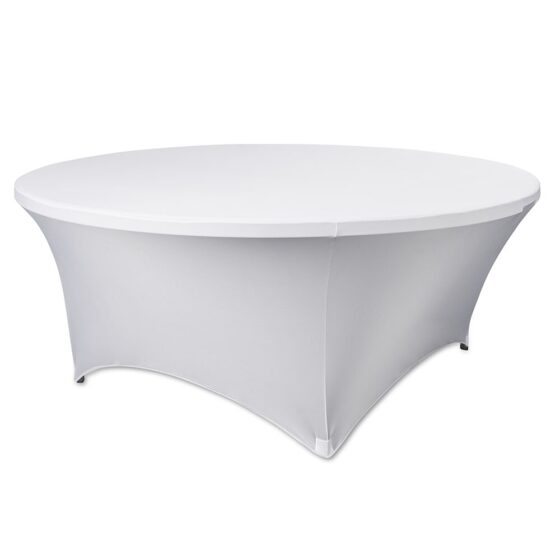 Biały obrus R183 do stołu eventowego 183x74 cm