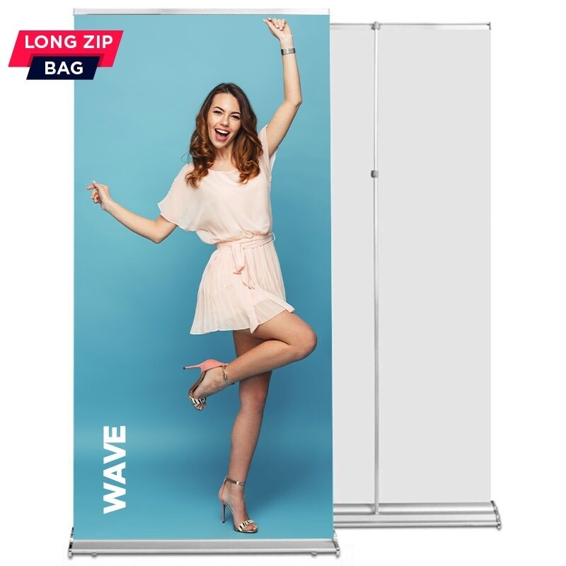 Roll up Wave 85x220 cm z wydrukiem, teleskopowym masztem i wymienną grafiką