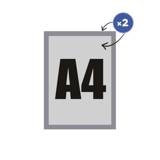 Srebrna ramka magnetyczna Magnetic Rewers A4 do prezentacji plakatów na witrynie