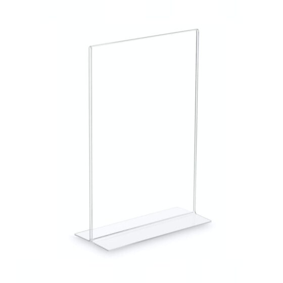 Dwustronny stojak akrylowy CRYSTAL A5 do prezentacji menu na stole lub ladzie