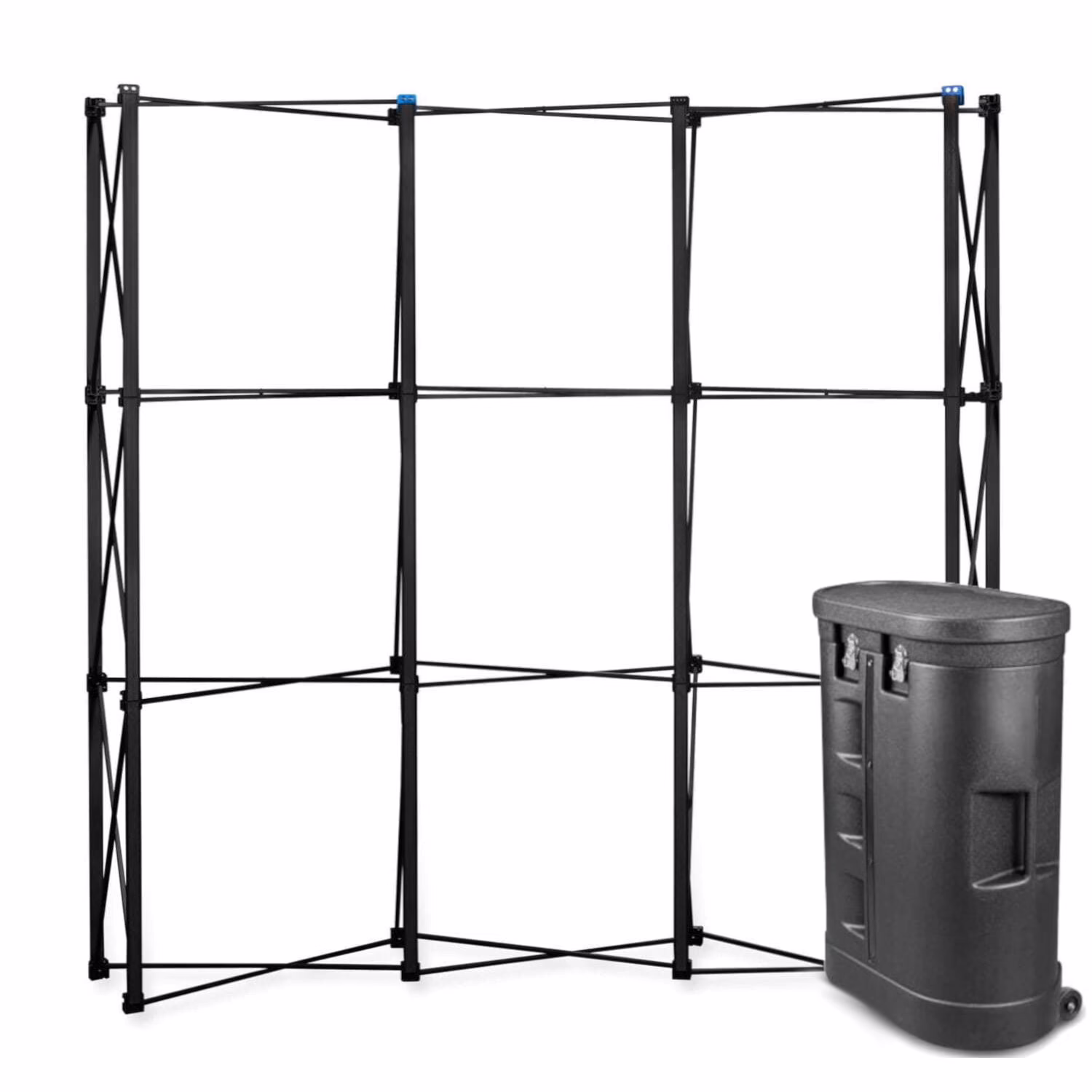 Black Pro Magnetic Pop Up 3x3, czarna konstrukcja pop-up z kufrem na kółkach