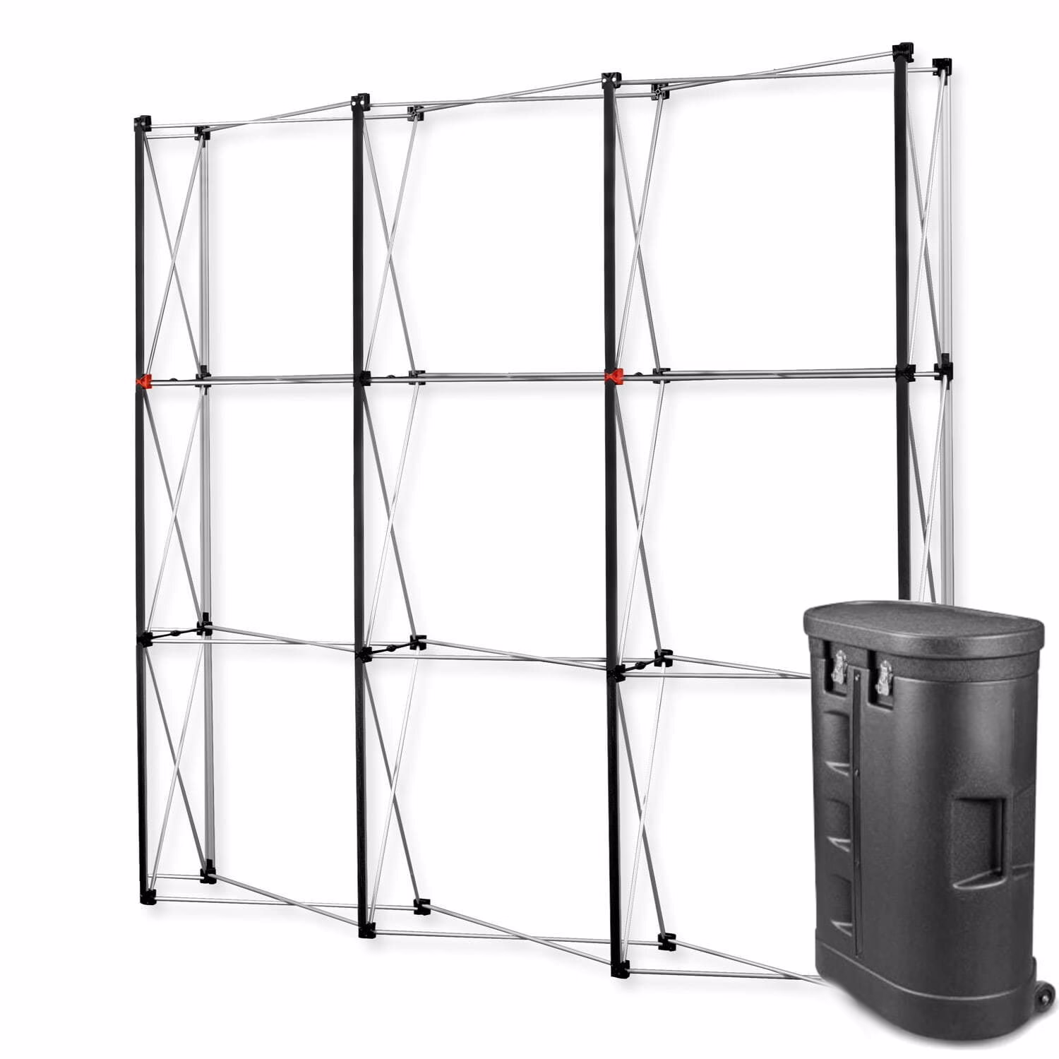 Premium Magnetic Pop Up 3x3 – stelaż ścianki reklamowej i ambona na kółkach