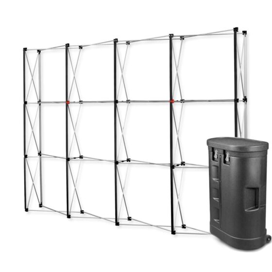 Ścianka pop up 3x4 Premium Magnetic Pop Up z amboną na kółkach