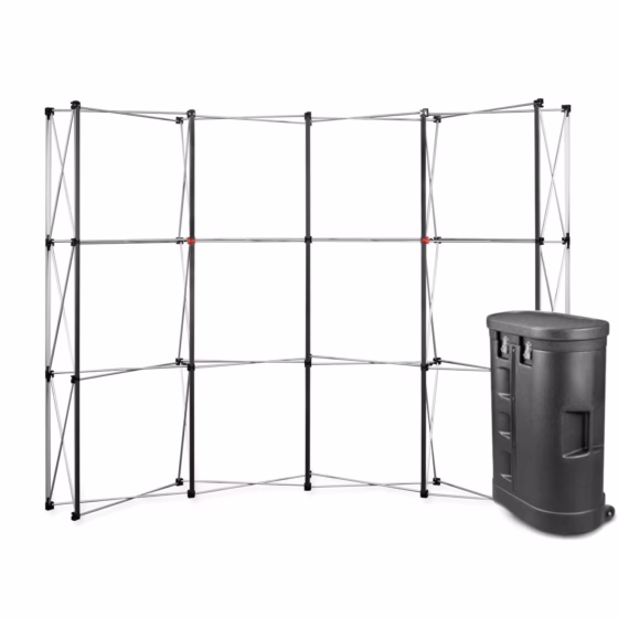 Stelaż ścianki magnetycznej Premium Magnetic Pop Up 3x4 z amboną na kółkach
