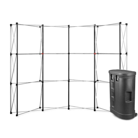 Stelaż ścianki magnetycznej Premium Magnetic Pop Up 3x4 z amboną na kółkach
