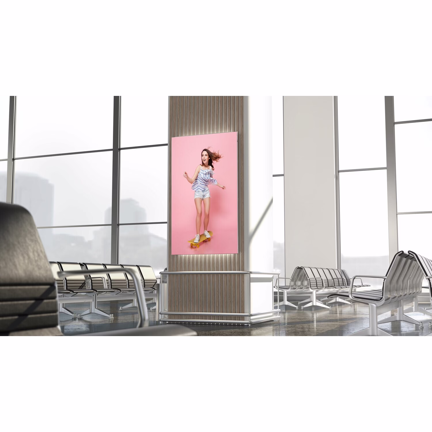 LED BOX™ wall frame 100x150 – podświetlana rama LED z grafiką reklamową w przestrzeni wystawienniczej