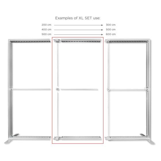 XL set 100 (poziom) do LUNIX™ – zestaw do poziomej rozbudowy systemu o 100 cm