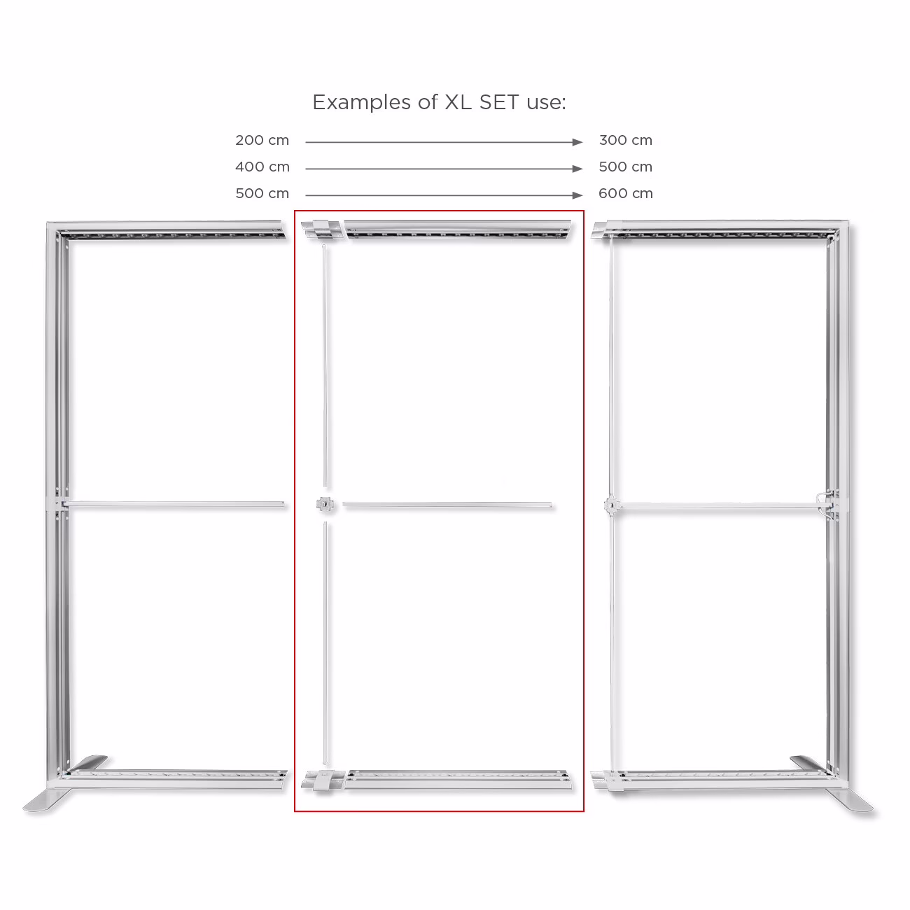 XL set 100 do LUNIX™ – zestaw do poziomej rozbudowy systemu o 100 cm