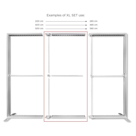 XL set 85 do LUNIX™ do poziomej rozbudowy systemu o 85 cm