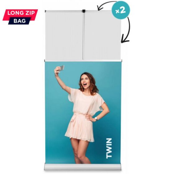 Roll Up Twin 85x200 z wydrukiem, dwustronny system roll-up reklamowego