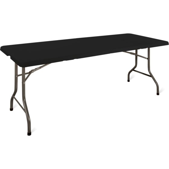 Czarny stół eventowy E180 o wymiarach 180 x 75 cm