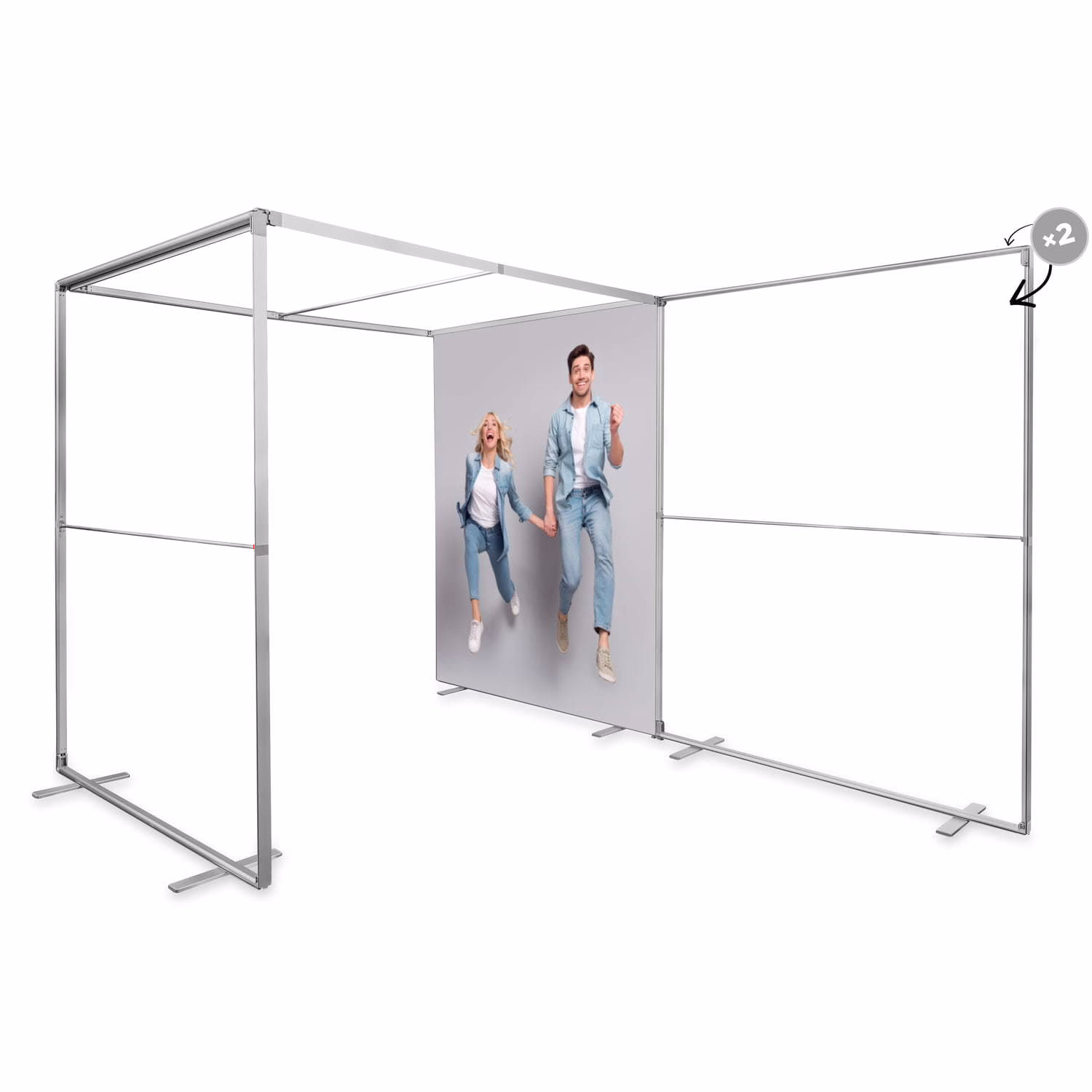 Dach do systemu MEGA SEG™ 120x200 cm z widocznym aluminiowym stelażem