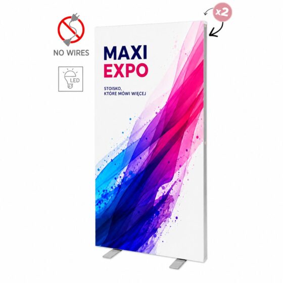 LED BOX™ 2.0 100x200 cm – podświetlany system reklamowy z grafiką i torbą na kółkach