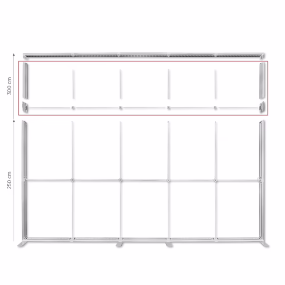Podwyższenie systemu LUNIX™ 500x250 cm do wysokości 300 cm