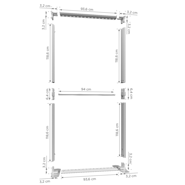 Konstrukcja ścianki podświetlanej LED 100x250 cm Konstrukcja ścianki podświetlanej LED 100x250 cm