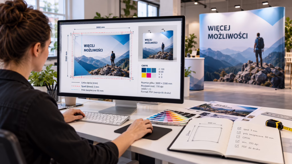 Jak przygotować projekt graficzny ścianki reklamowej bez utraty jakości? – inspiracja targowa i wystawiennicza